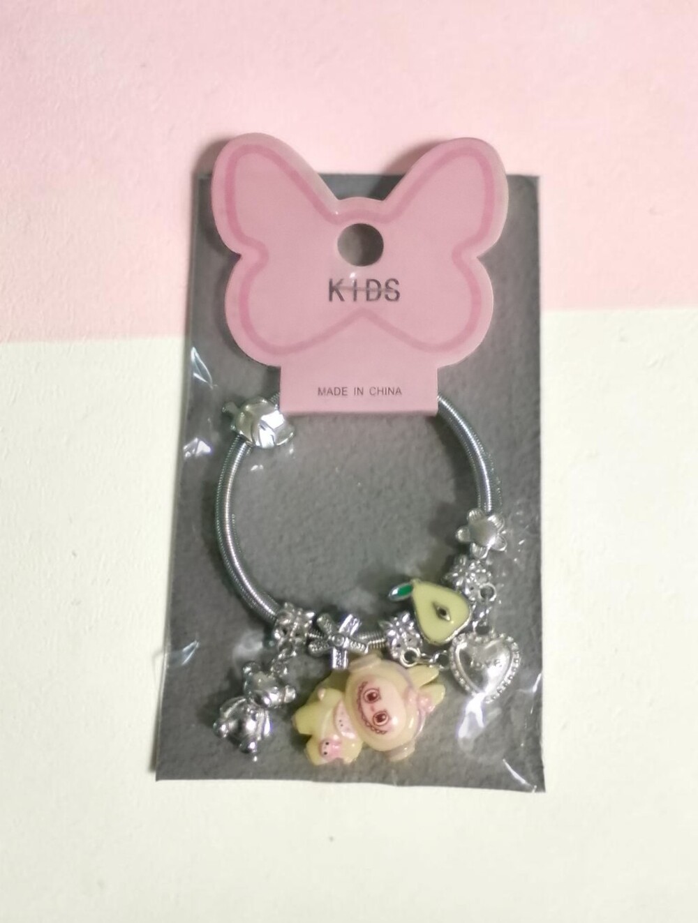Kids Charm Bracelet with Yellow Cartoon Pendant